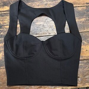 Zara Black Bustier Crop Top with Structured Cups